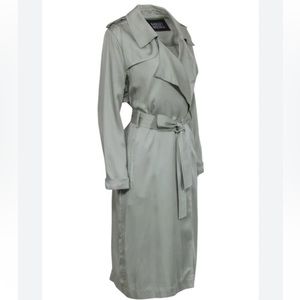 Badgley Mischka Sage Green Trench Coat Size M